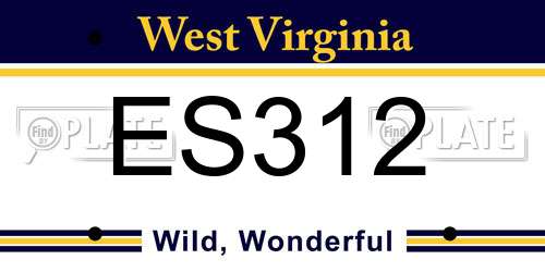 ES312 West Virginia License Plate