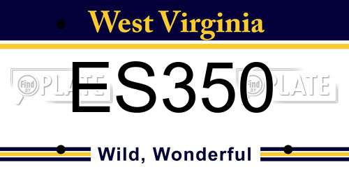ES350 West Virginia License Plate