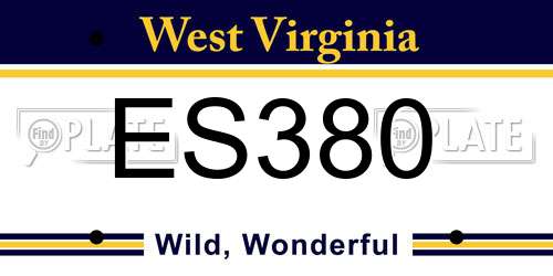 ES380 West Virginia License Plate