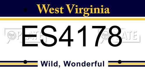 ES4178 West Virginia License Plate