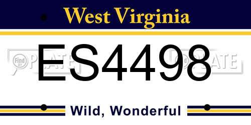 ES4498 West Virginia License Plate