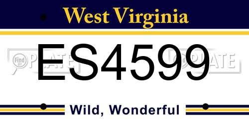 ES4599 West Virginia License Plate