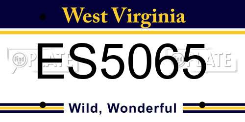 ES5065 West Virginia License Plate