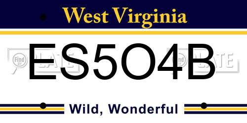 ES5O4B West Virginia License Plate