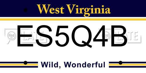 ES5Q4B West Virginia License Plate