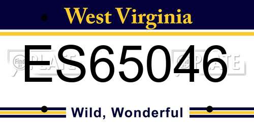 ES65046 West Virginia License Plate