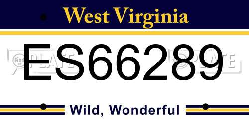 ES66289 West Virginia License Plate