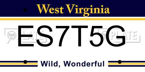 ES7T5G West Virginia License Plate