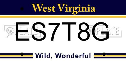 ES7T8G West Virginia License Plate