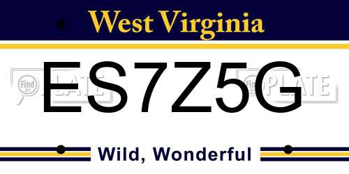 ES7Z5G West Virginia License Plate