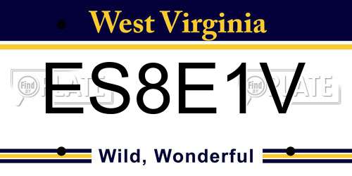 ES8E1V West Virginia License Plate