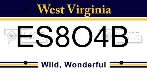 ES8O4B West Virginia License Plate