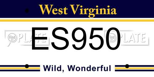 ES950 West Virginia License Plate
