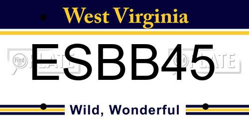 ESBB45 West Virginia License Plate
