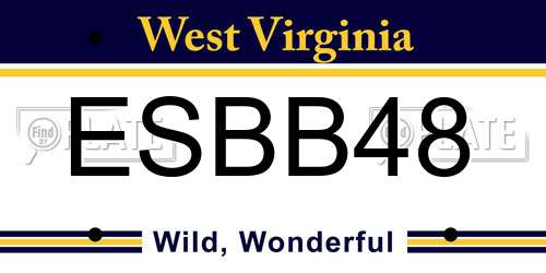 ESBB48 West Virginia License Plate