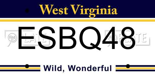 ESBQ48 West Virginia License Plate