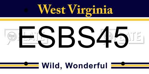 ESBS45 West Virginia License Plate