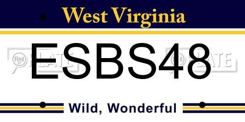 ESBS48 West Virginia License Plate