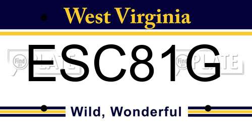 ESC81G West Virginia License Plate