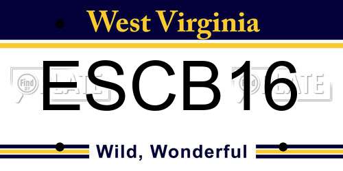 ESCB16 West Virginia License Plate