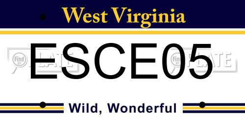 ESCE05 West Virginia License Plate