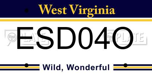 ESD04O West Virginia License Plate