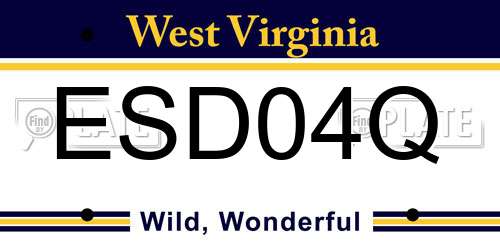 ESD04Q West Virginia License Plate