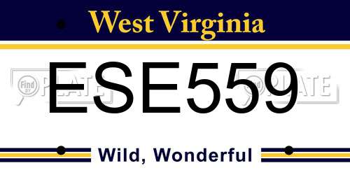 ESE559 West Virginia License Plate