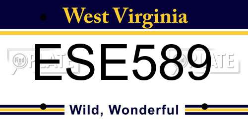ESE589 West Virginia License Plate