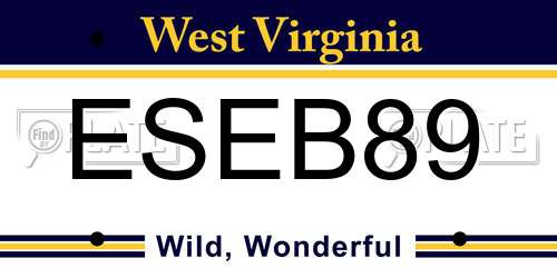 ESEB89 West Virginia License Plate