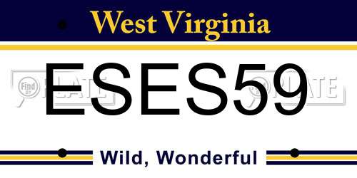ESES59 West Virginia License Plate