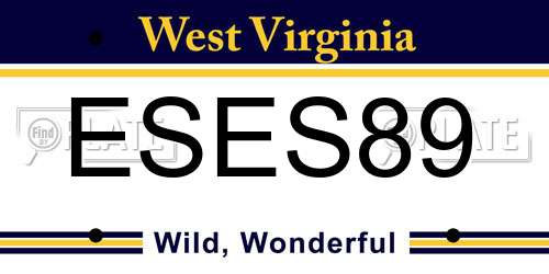 ESES89 West Virginia License Plate
