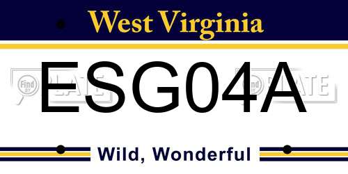 ESG04A West Virginia License Plate