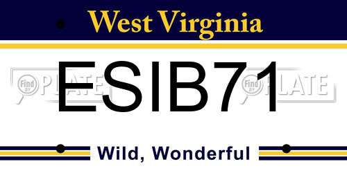 ESIB71 West Virginia License Plate