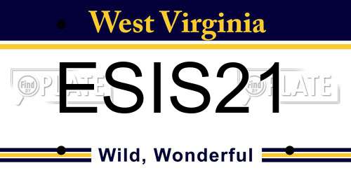ESIS21 West Virginia License Plate