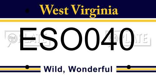 ESO040 West Virginia License Plate
