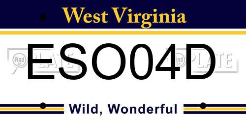 ESO04D West Virginia License Plate