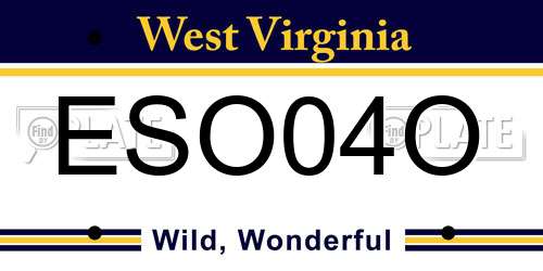 ESO04O West Virginia License Plate