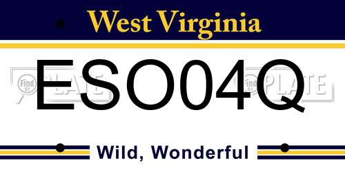 ESO04Q West Virginia License Plate