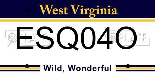 ESQ04O West Virginia License Plate