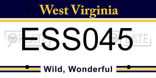 ESS045 West Virginia License Plate