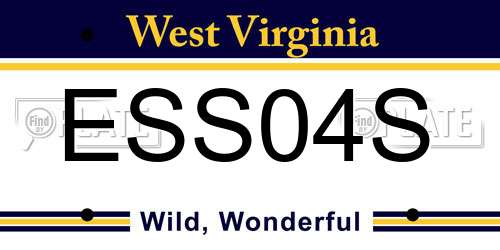 ESS04S West Virginia License Plate
