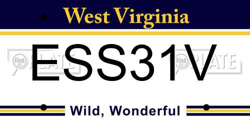 ESS31V West Virginia License Plate