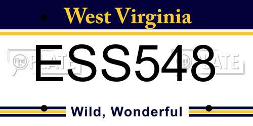 ESS548 West Virginia License Plate