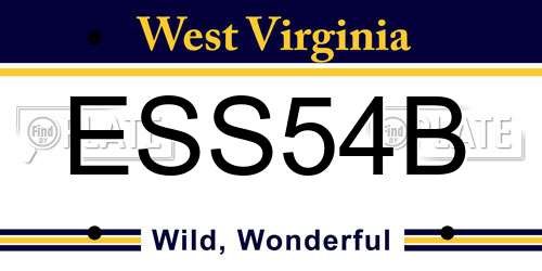 ESS54B West Virginia License Plate