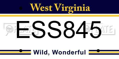 ESS845 West Virginia License Plate