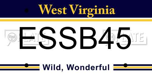 ESSB45 West Virginia License Plate