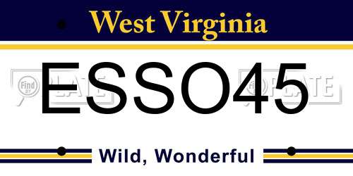 ESSO45 West Virginia License Plate