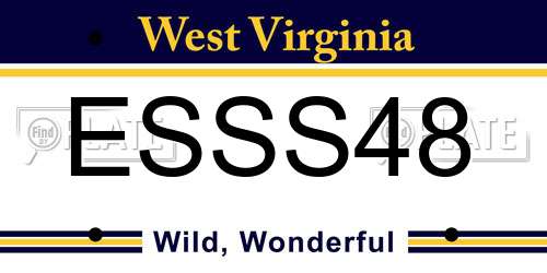 ESSS48 West Virginia License Plate