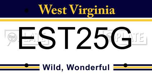 EST25G West Virginia License Plate